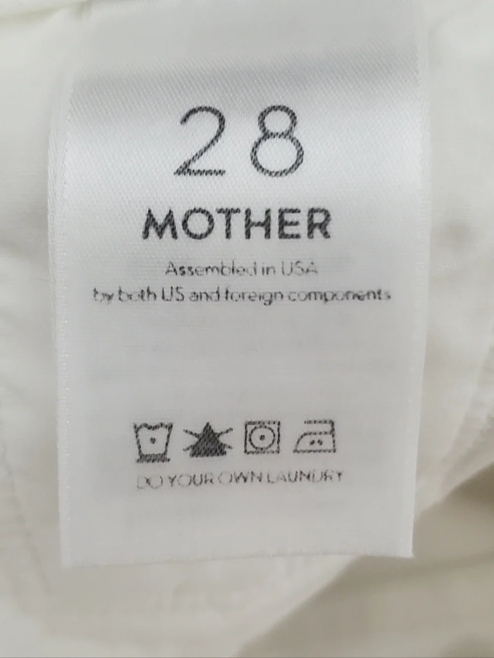 MOTHER The Looker Crop Jeans Glass Slipper White 28 Waist